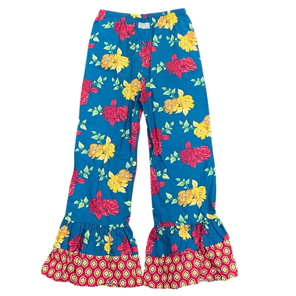 Eleanor Rose Girls Outfit Set Top and Floral Ruffle‎ Pants